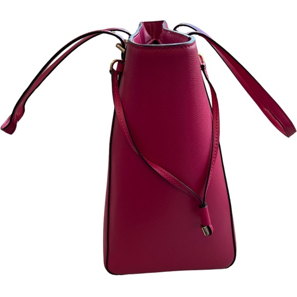 Michael Kors Fuchsia Pink Limited Edition LOVE Studded Voyager Tote - Picture 3 of 13